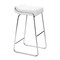 Modern Home Set of 2 Cream White and Silver Upholstered Bar Stools 33"